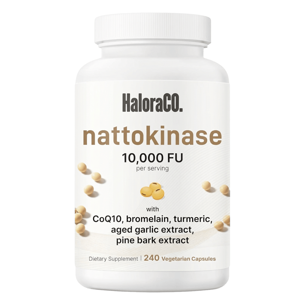 HaloraCo Nattokinase 10,000 FU Complex bottle